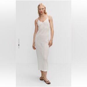 NWT mango White Sleeveless Knit Dress